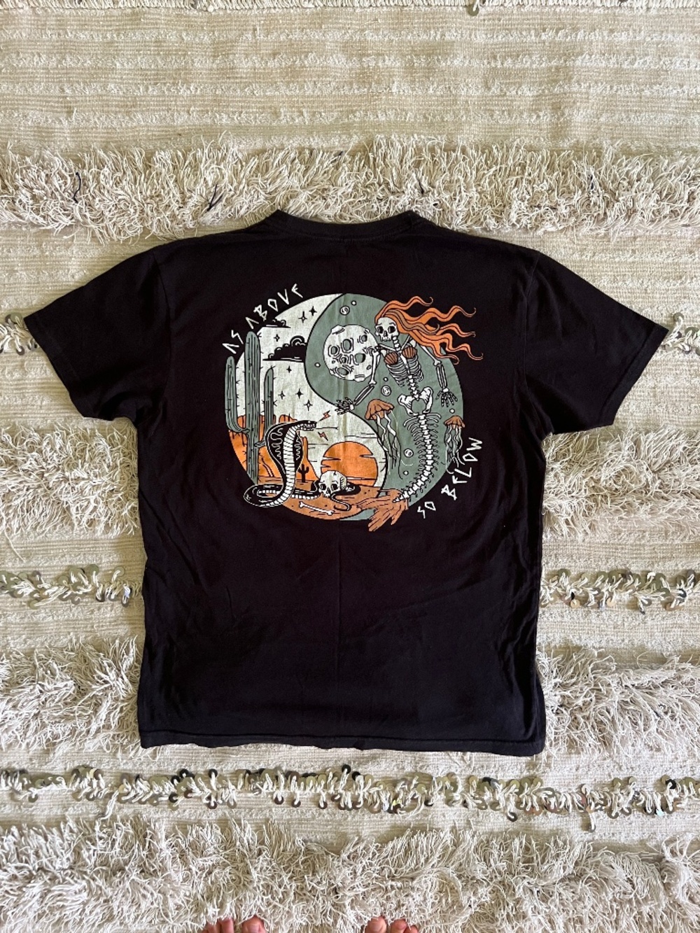 Octopied Mind Black T-Shirt As Above So Below Medium